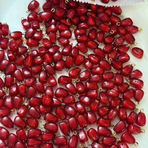 خرید دانه انار درجه ۱ بسته ۲۰ عددی | آویز فانتزی مناسب ساخت زیورآلات و اکسسوری