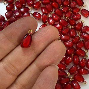 خرید دانه انار درجه ۱ بسته ۲۰ عددی | آویز فانتزی مناسب ساخت زیورآلات و اکسسوری