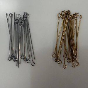 خرید میخ اتصال استیل رنگ ثابت طلایی و نقره‌ای | بسته ۱۰ عددی مناسب زیورآلات