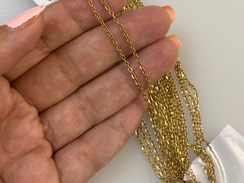 زنجیر آماده استیل رنگ ثابت طلایی